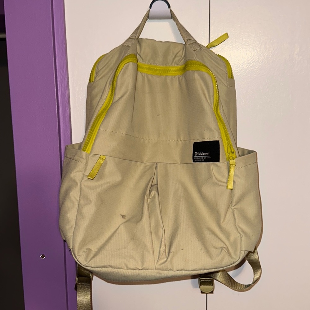 Lululemon backpack. Lime green. Used